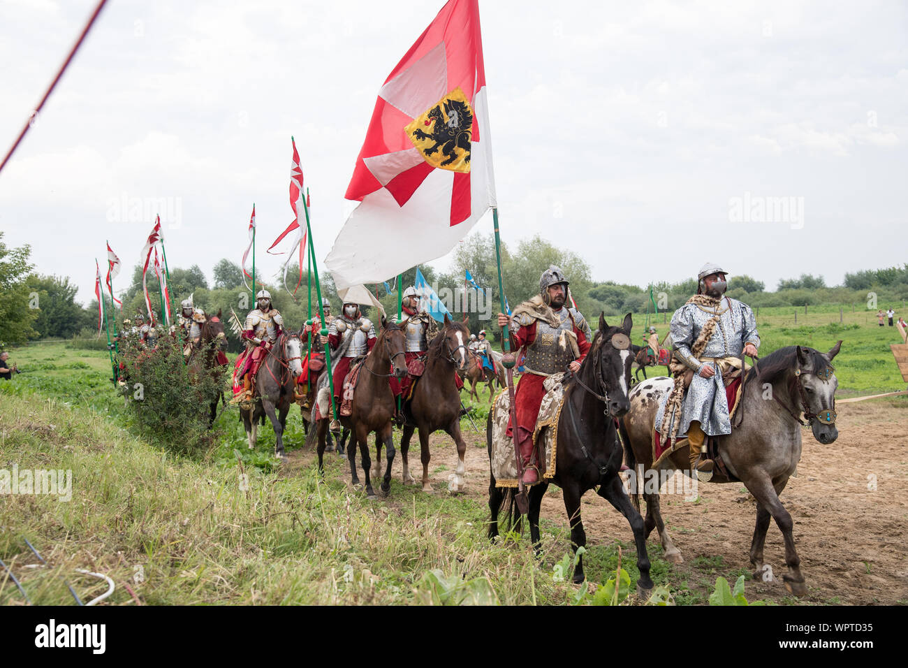 Polish hussars en Vivat Vasa 2019 Bataille de deux Vasas 1626 re-enactment dans Gniew, Pologne. 10 août 2019 © Wojciech Strozyk / Alamy Stock Photo Banque D'Images