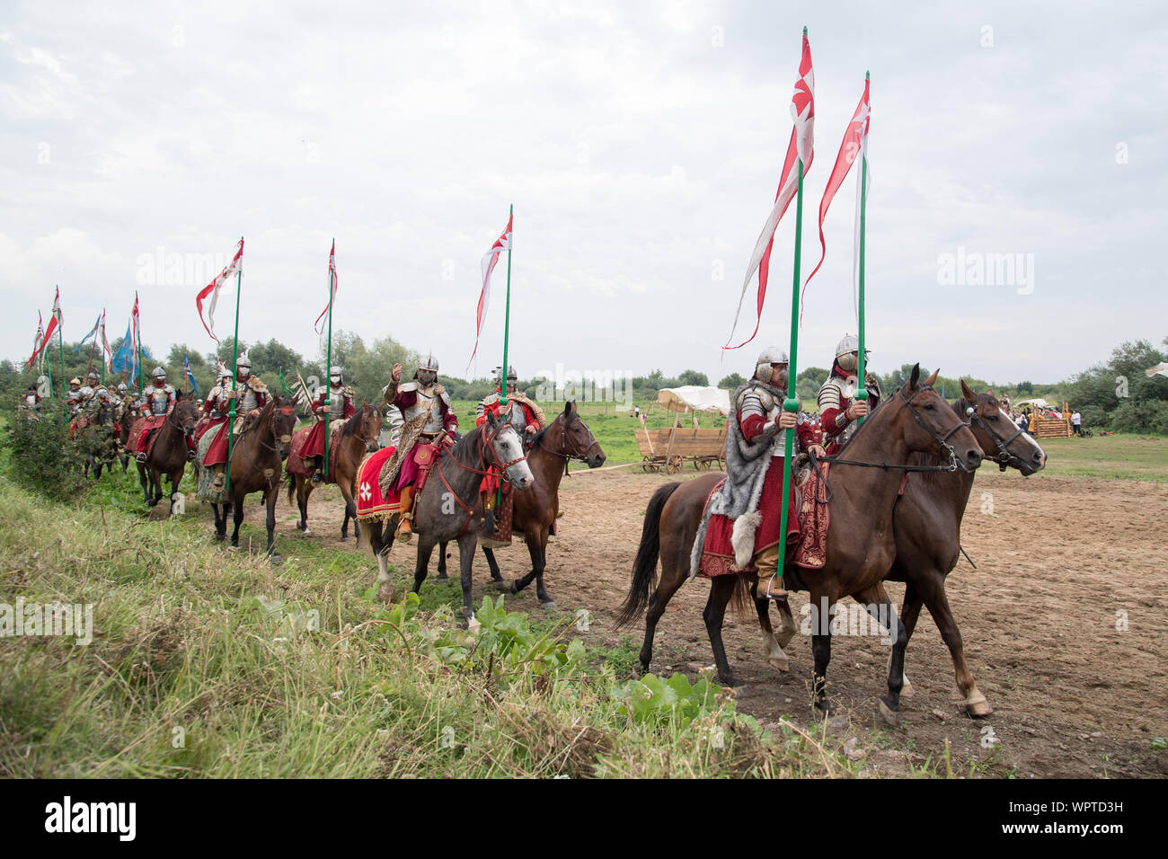 Polish hussars en Vivat Vasa 2019 Bataille de deux Vasas 1626 re-enactment dans Gniew, Pologne. 10 août 2019 © Wojciech Strozyk / Alamy Stock Photo Banque D'Images