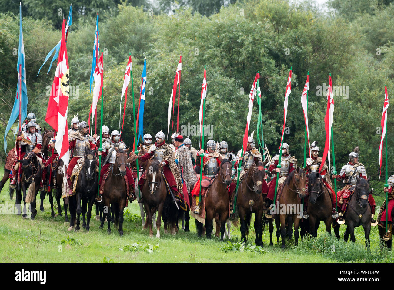 Polish hussars en Vivat Vasa 2019 Bataille de deux Vasas 1626 re-enactment dans Gniew, Pologne. 10 août 2019 © Wojciech Strozyk / Alamy Stock Photo Banque D'Images