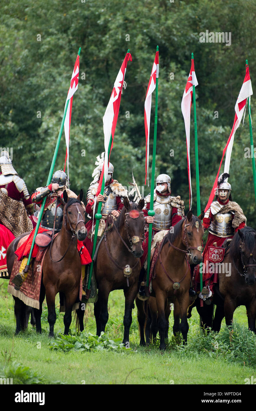 Polish hussars en Vivat Vasa 2019 Bataille de deux Vasas 1626 re-enactment dans Gniew, Pologne. 10 août 2019 © Wojciech Strozyk / Alamy Stock Photo Banque D'Images