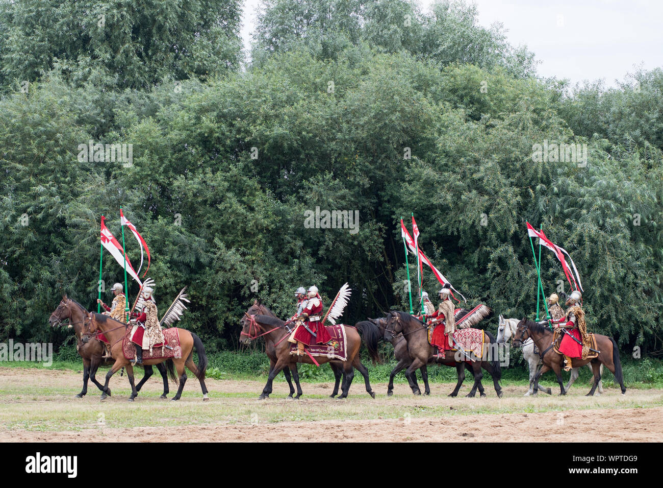 Polish hussars en Vivat Vasa 2019 Bataille de deux Vasas 1626 re-enactment dans Gniew, Pologne. 10 août 2019 © Wojciech Strozyk / Alamy Stock Photo Banque D'Images