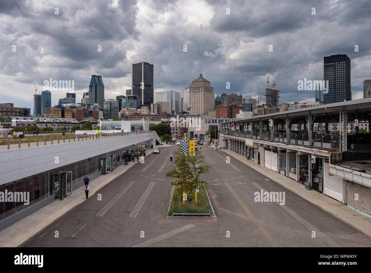 Montréal, CA - 7 septembre 2019 : Le mauvais temps venant de la ville de Montréal Banque D'Images