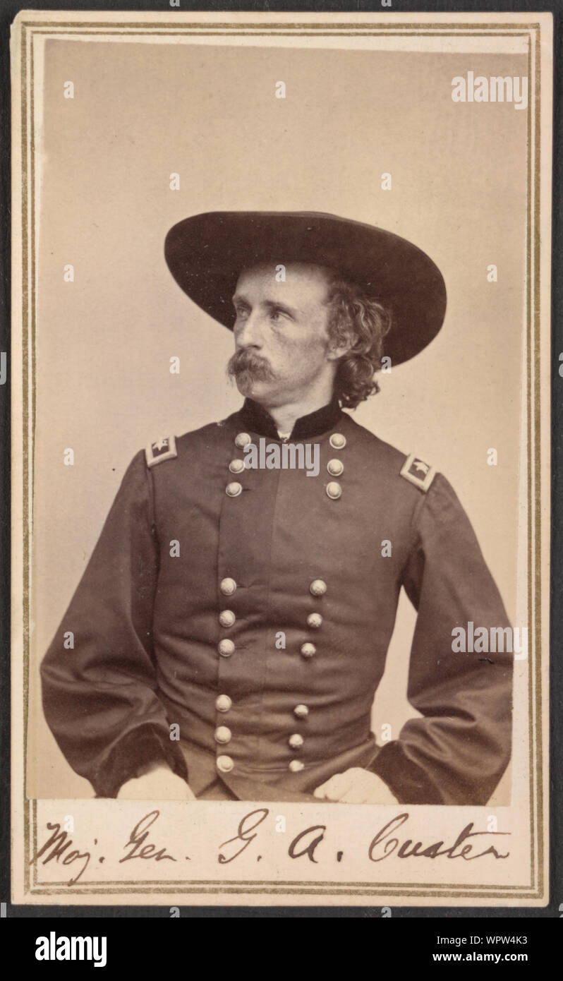 Le général de G.A. Custer / De négatif photographique dans la région de Brady's National Portrait Gallery. Banque D'Images