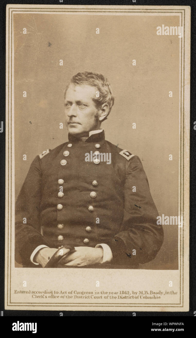 Le général Joseph Hooker de U.S. Army en uniforme] / De négatif photographique dans la région de Brady's National Portrait Gallery Banque D'Images