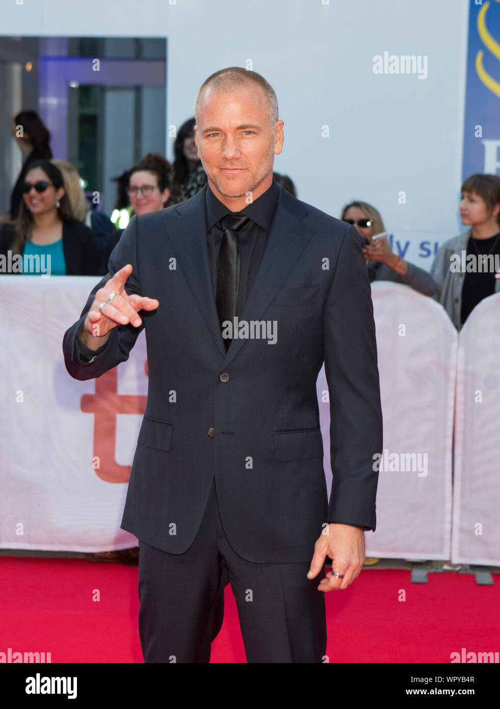 Toronto, Canada. Sep 9, 2019. Acteur Sean Carrigan pose pour photos avant la première internationale du film 'v' Ferrari Ford au Roy Thomson Hall au cours de la 2019 Festival International du Film de Toronto (TIFF) à Toronto, Canada, le 9 septembre 2019. Source : Xinhua/Zheng Zou Banque D'Images