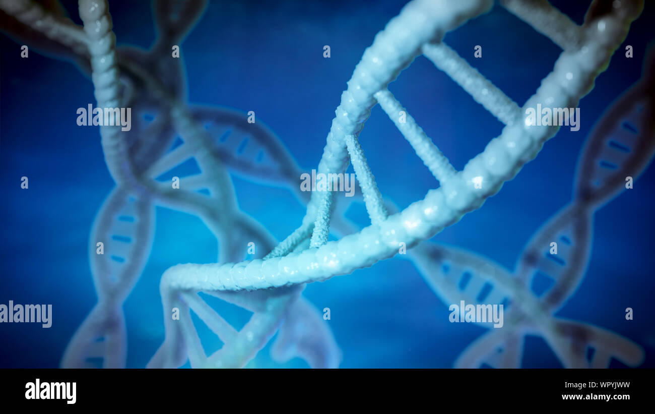La structure de l'ADN, molécule concept, double helix portant instructions génétiques Banque D'Images