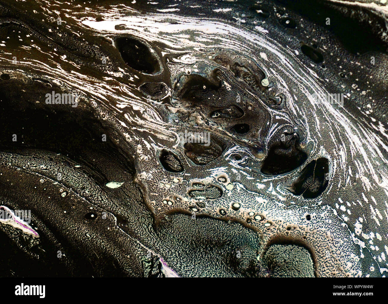 En résumé fond acrylique. Nature art texture marbrée noire. Banque D'Images