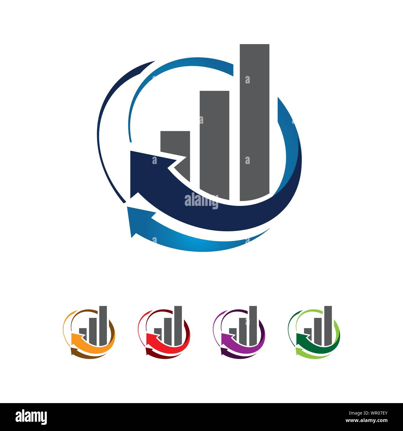 Graphique avec la flèche vers le haut, un abrégé de l'entreprise Financement de l'economics business logo design vector Illustration de Vecteur
