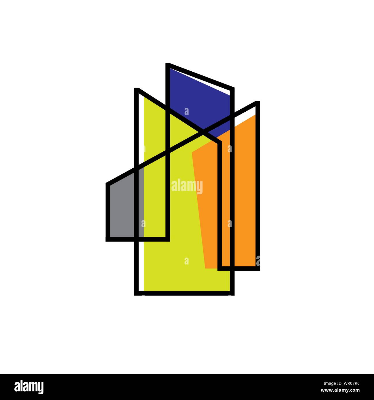 Signe de léger moderne bâtiment maison appartement immobilier logo icône vecteur ligne Illustration de Vecteur