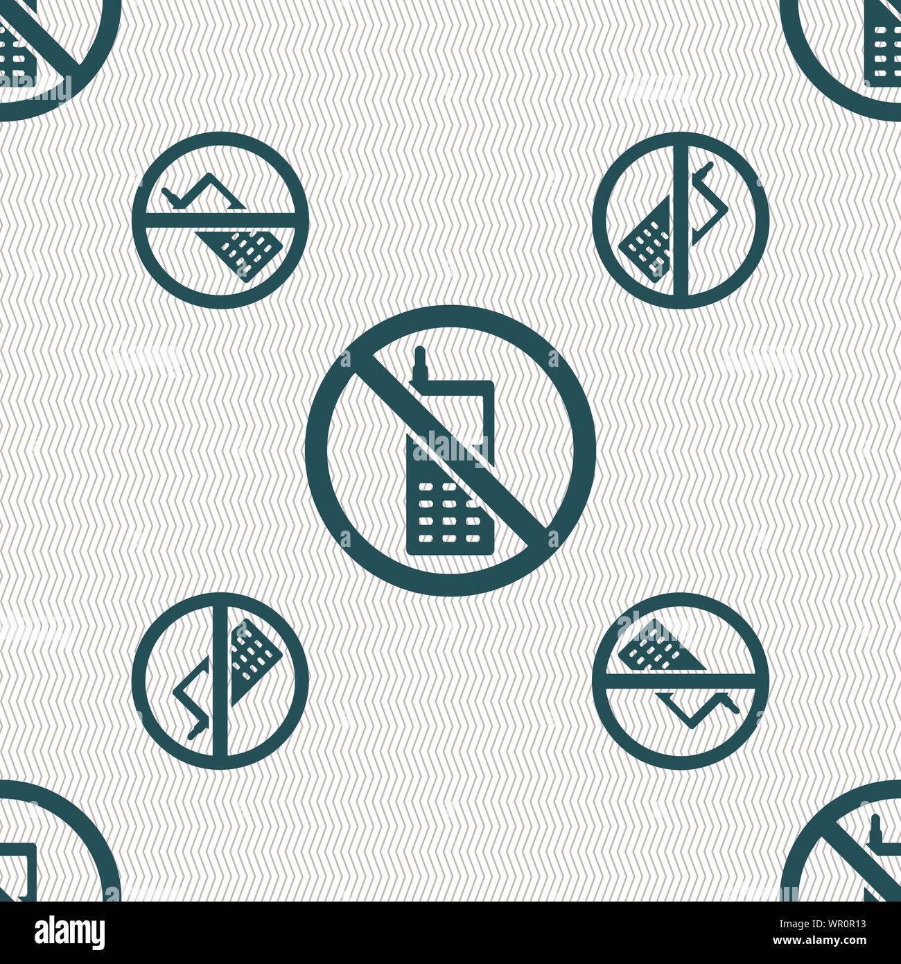 L'icône de téléphone mobile est interdite. Motif géométrique transparente avec la texture. Vector Illustration de Vecteur