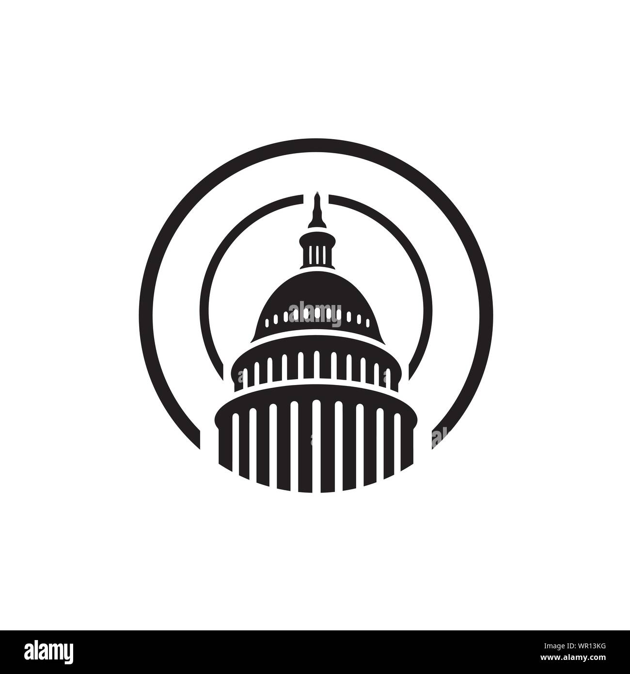 Creative Premium Vue Capitol building design logo vector illustrations emblématiques Illustration de Vecteur