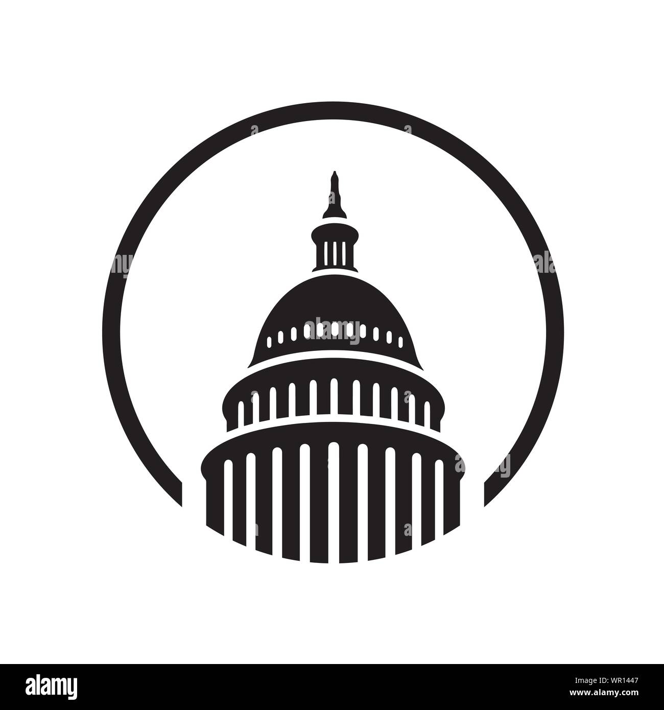Creative Premium Vue Capitol building design logo vector illustrations emblématiques Illustration de Vecteur