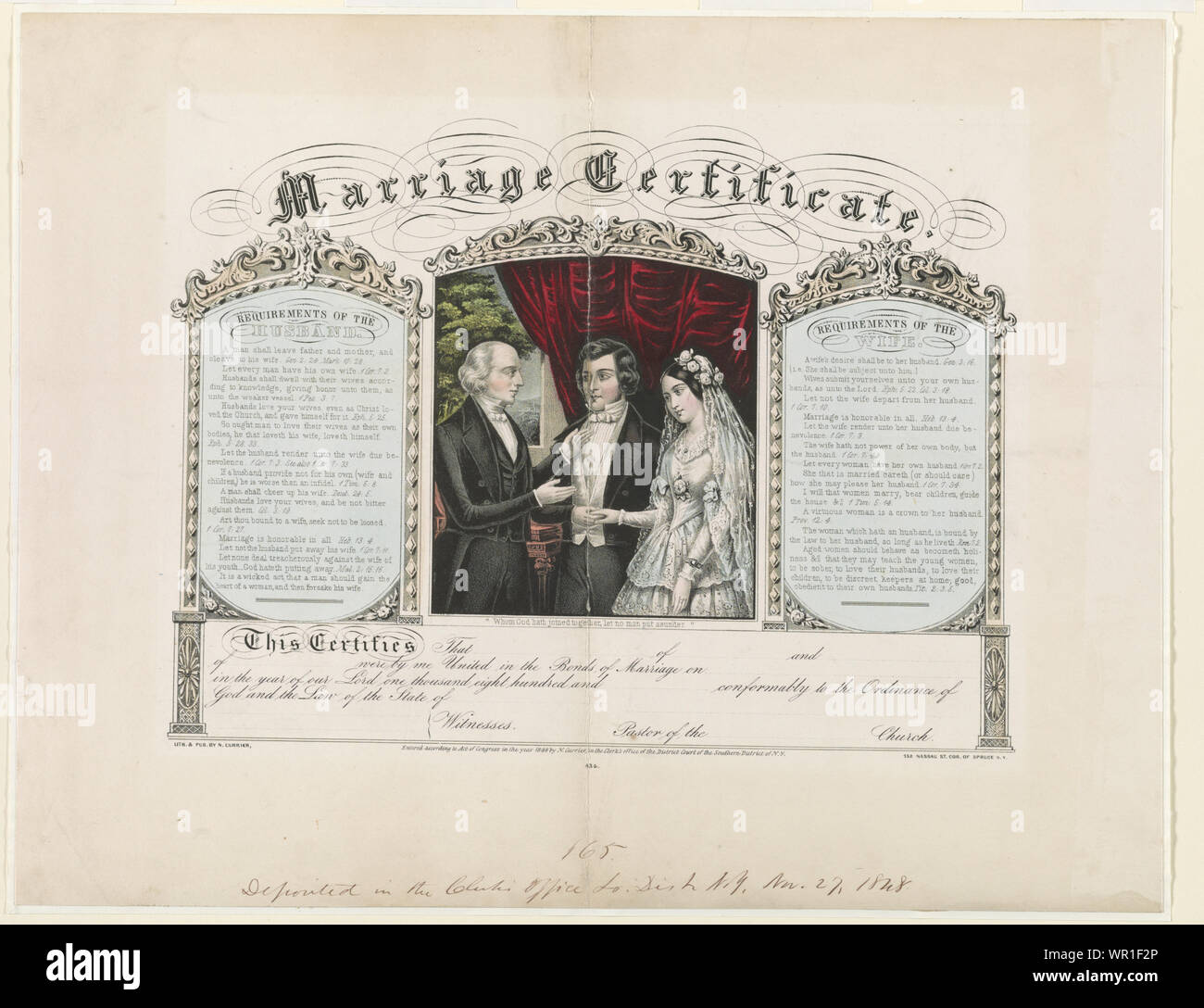 Certificat de mariage Banque D'Images