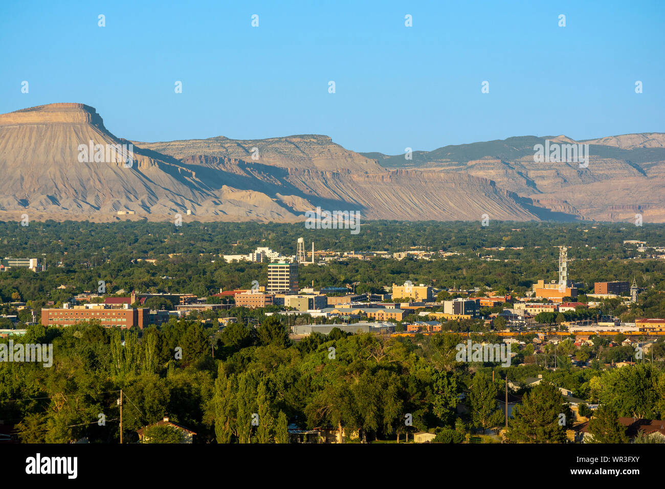 Centre-ville de Grand Junction, Colorado lors d'une journée ensoleillée Banque D'Images