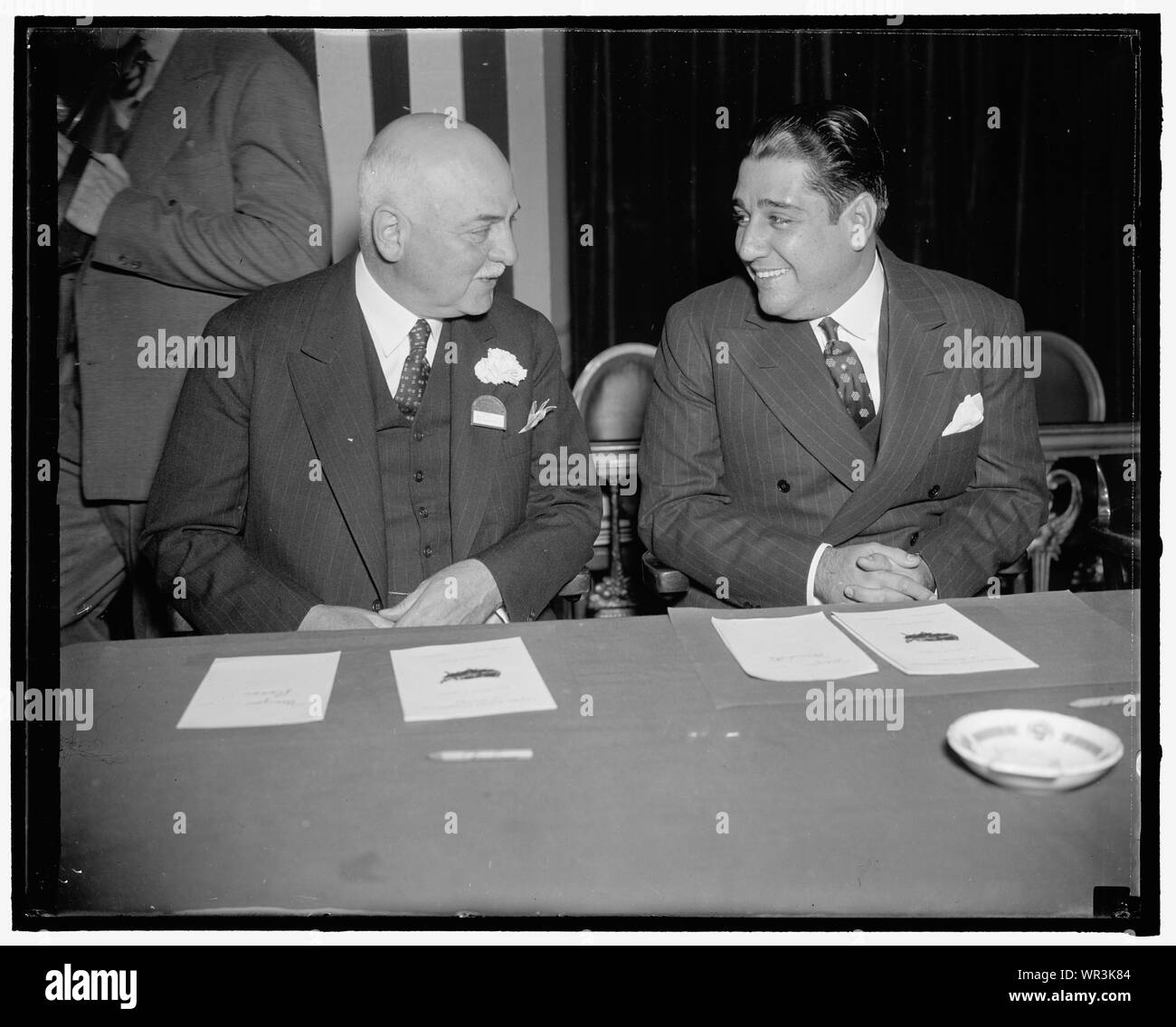 Angelo Rossi, maire de San Francisco et Antonia Beruff Maire de La Havane, Mendista Banque D'Images