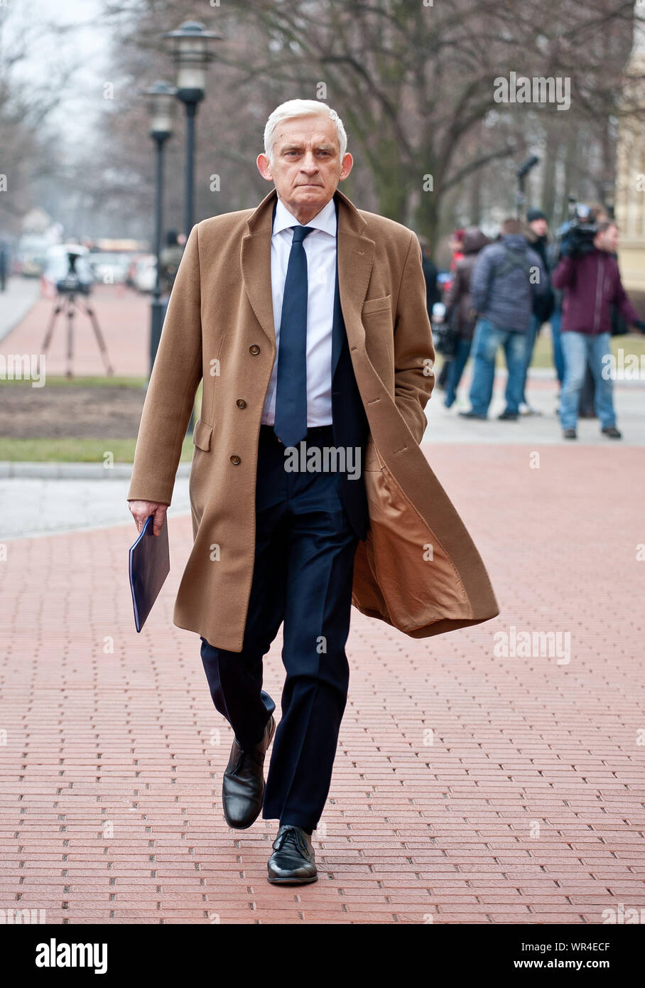 02. 03. 2014 Varsovie, Pologne. Sur la photo : Jerzy Buzek Banque D'Images
