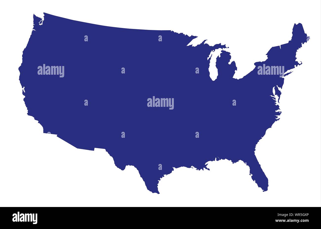 Silhouette Carte des Etats-Unis Illustration de Vecteur