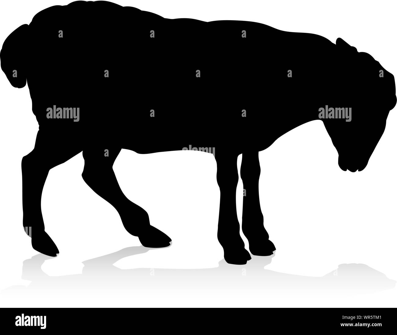 Sheep Farm Animal Silhouette Illustration de Vecteur
