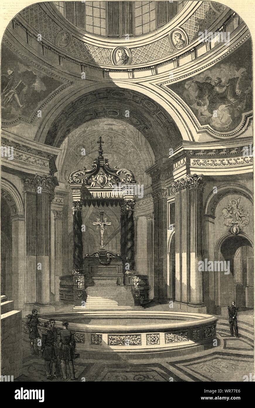 Intérieur de l'Église des Invalides, Paris - crypte le tombeau de Napoléon de 1853 Banque D'Images