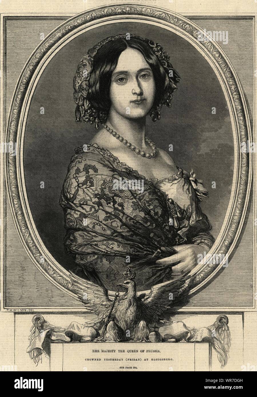 Sa Majesté la Reine de Prusse, couronné à Kaliningrad. Image 1861 Banque D'Images