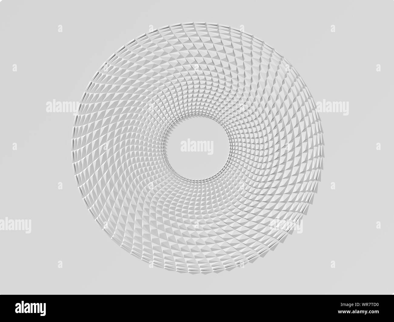 Résumé motif géométrique blanc rond, rendu 3d illustration Banque D'Images