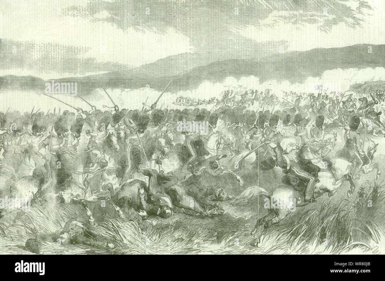 L'action à Balaklava. Responsable de l'Écossais gris, le 25 octobre. Guerre de Crimée 1854 Banque D'Images