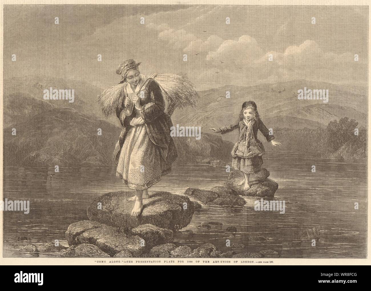 'Venez le long' - la présentation de la plaque 1860 Art-Union de Londres 1860 Banque D'Images