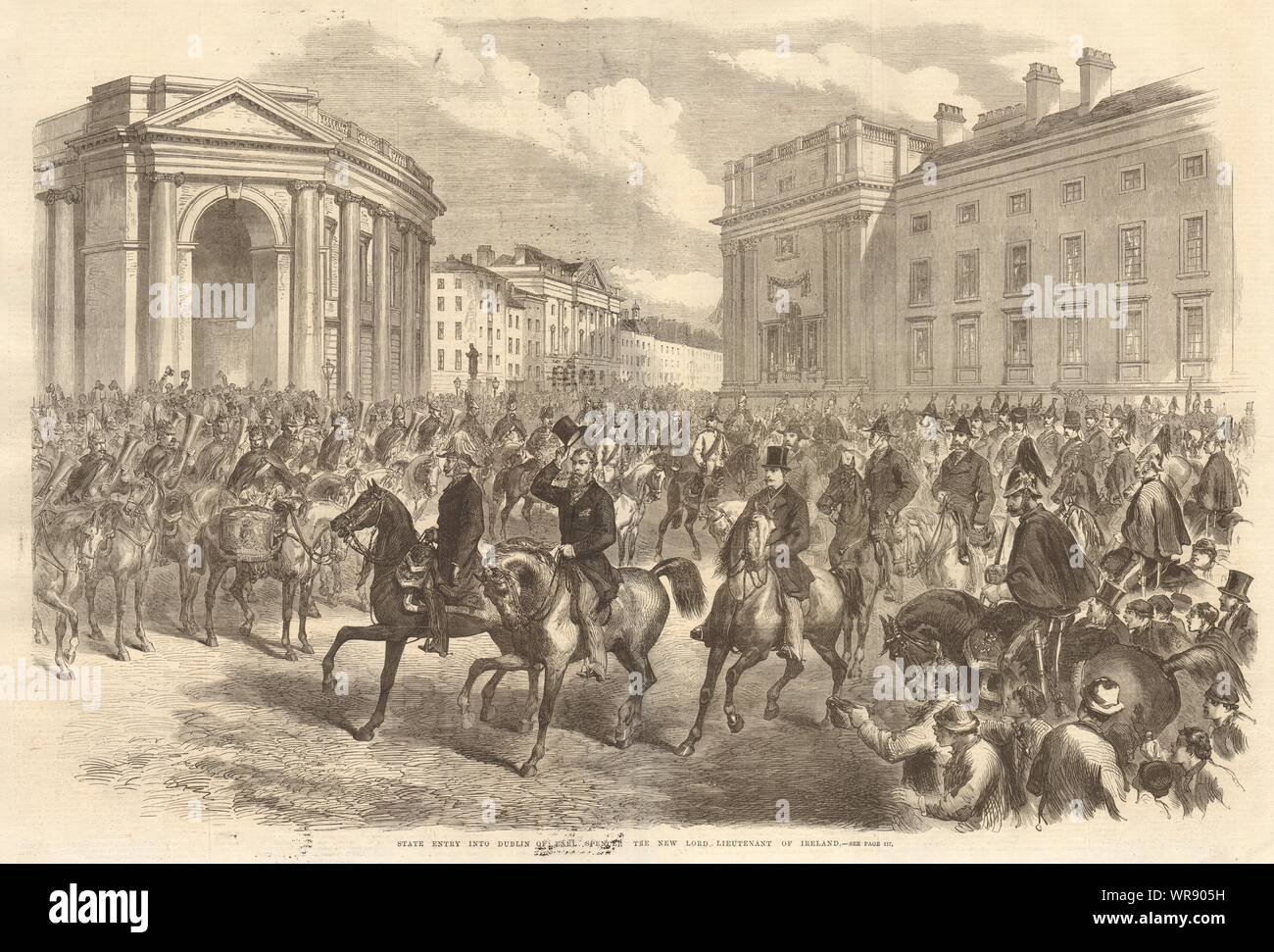 L'entrée dans l'état de Dublin, comte Spencer le nouveau Seigneur Liutenant d'Irlande 1869 Banque D'Images