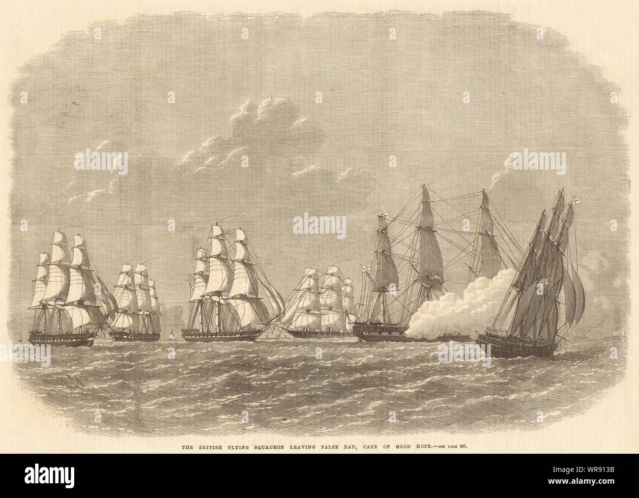 L'Escadron d'aviation britanniques à False Bay, Cap de Bonne Espérance. Afrique du Sud 1869 Banque D'Images