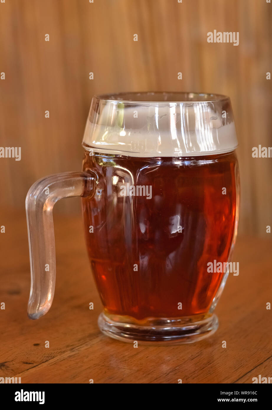 Libre d'une chope pleine de bière brune tchèque original Banque D'Images