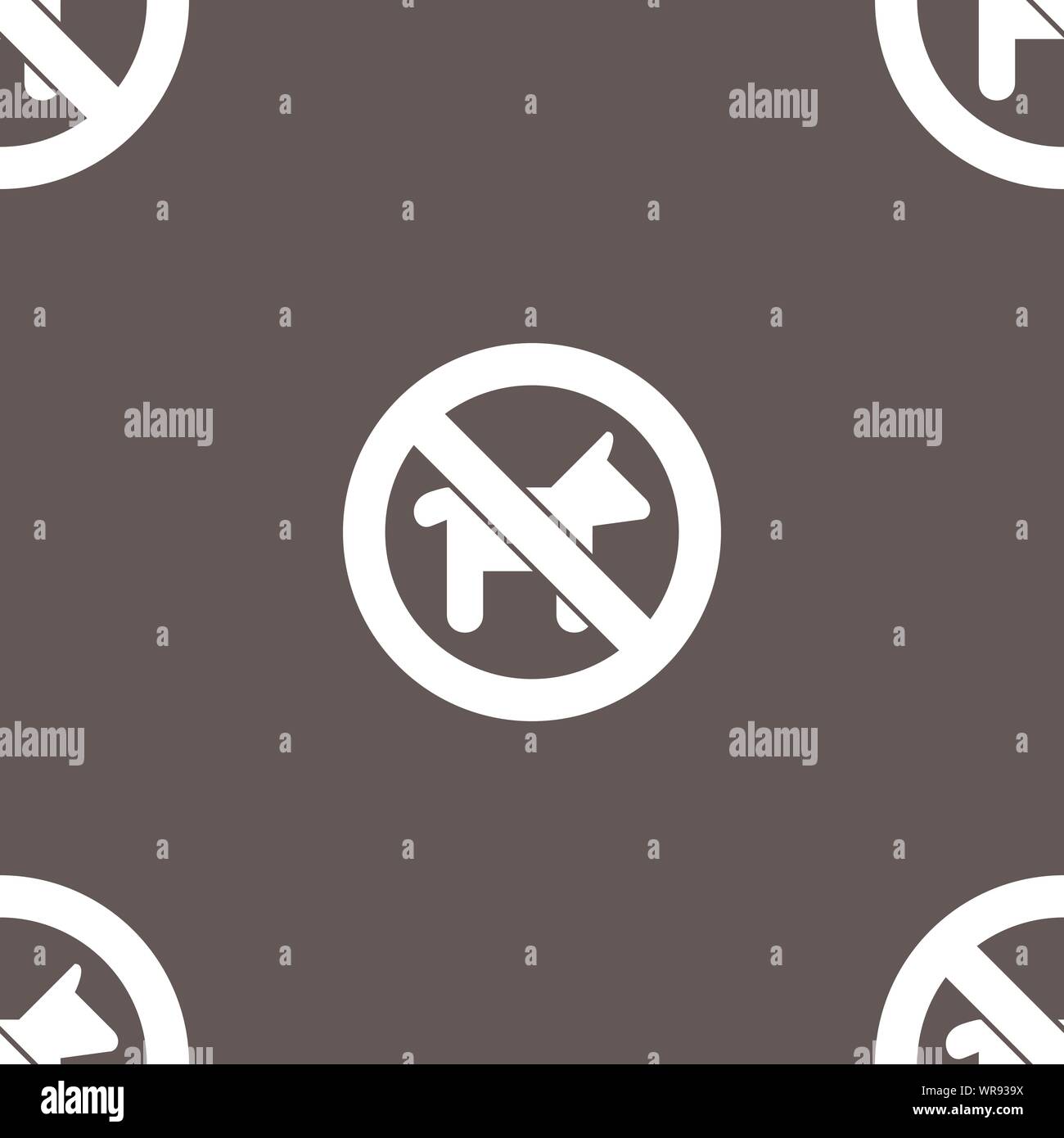 Promenade de chiens est interdit de se déconnecter icône. Motif transparente sur un fond gris. Vector Illustration de Vecteur