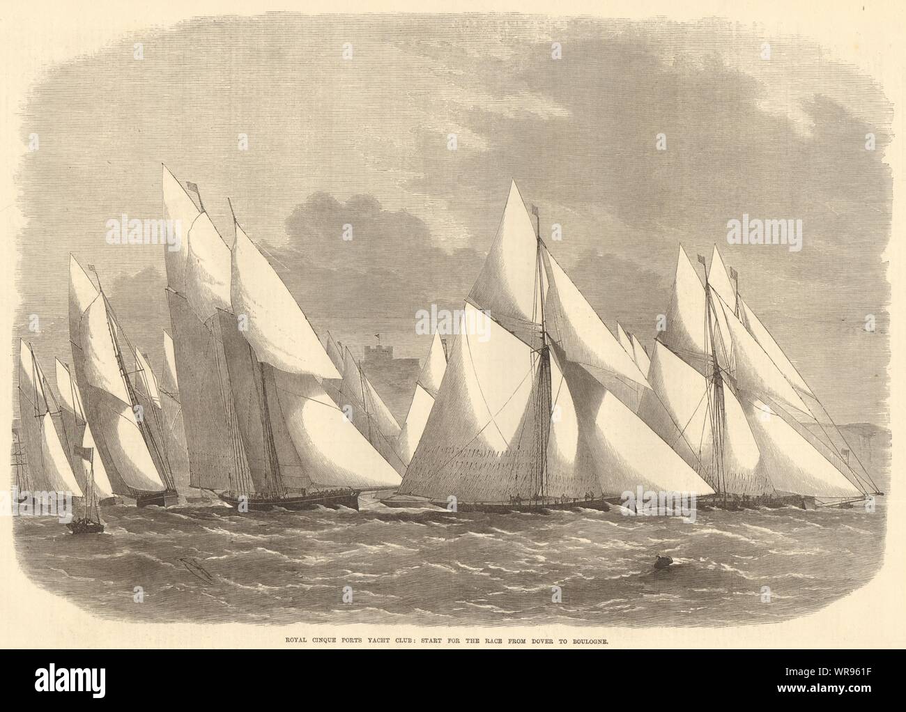 Club de Yacht Royal Cinque Ports : Douvres à Boulogne la race. Kent. Yachting 1872 Banque D'Images