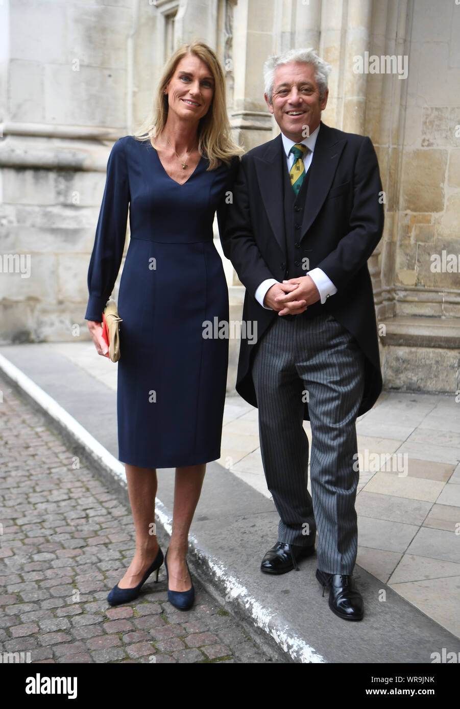 Le président de la Chambre des communes, John Bercow et sa femme Sally arriver pour un service d'action de grâce pour la vie et l'œuvre de Lord Ashdown, à l'abbaye de Westminster à Londres. PA Photo. Photo date : mardi 10 septembre 2019. Voir l'activité de MEMORIAL histoire Ashdown. Crédit photo doit lire:Kirsty O'Connor/PA Wire Banque D'Images