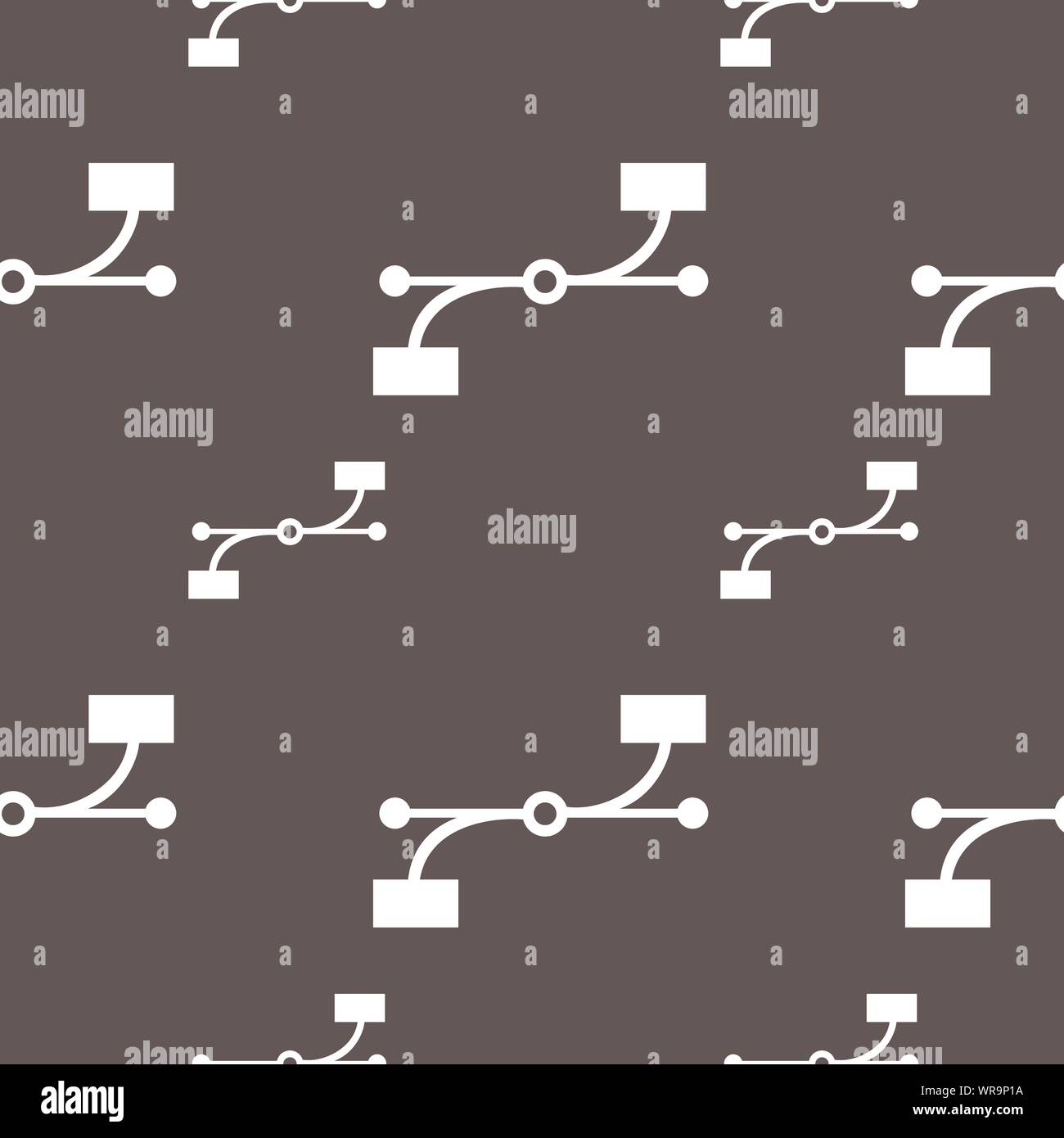 L'icône de courbe de Bézier signe. Motif transparente sur un fond gris. Vector Illustration de Vecteur