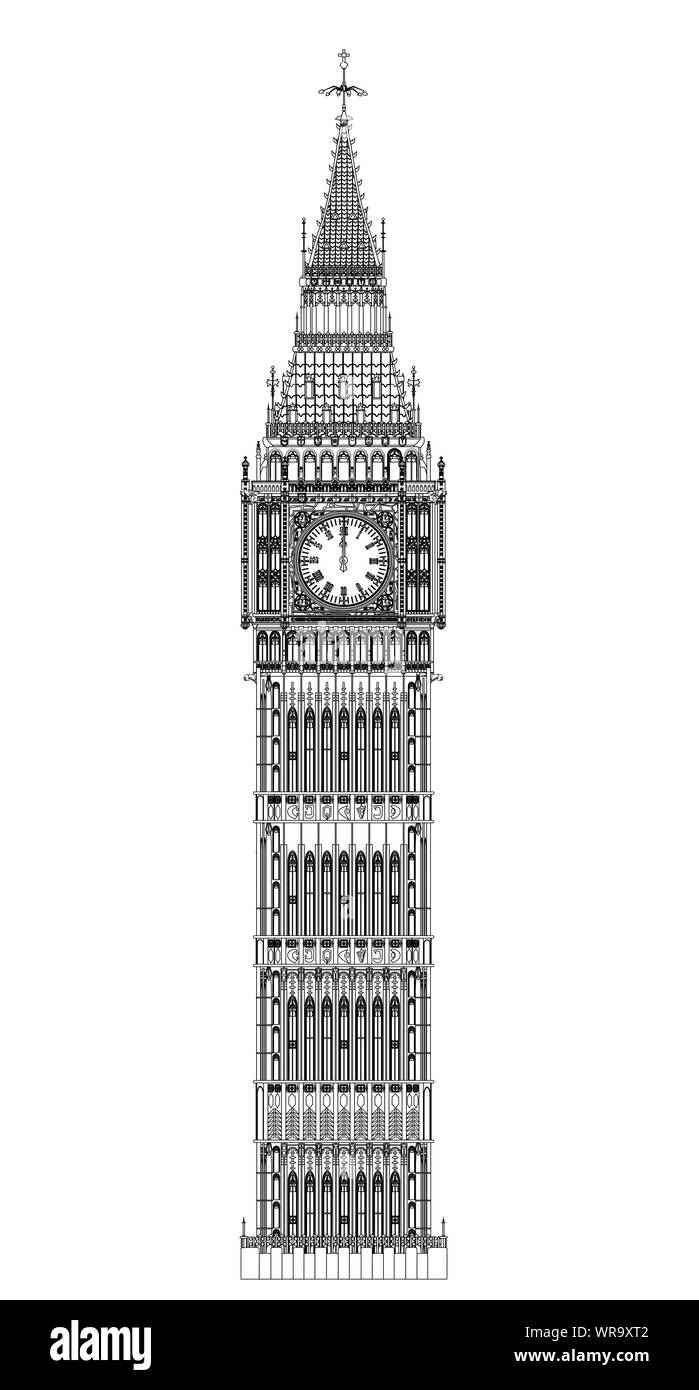 Big Ben à minuit Illustration de Vecteur