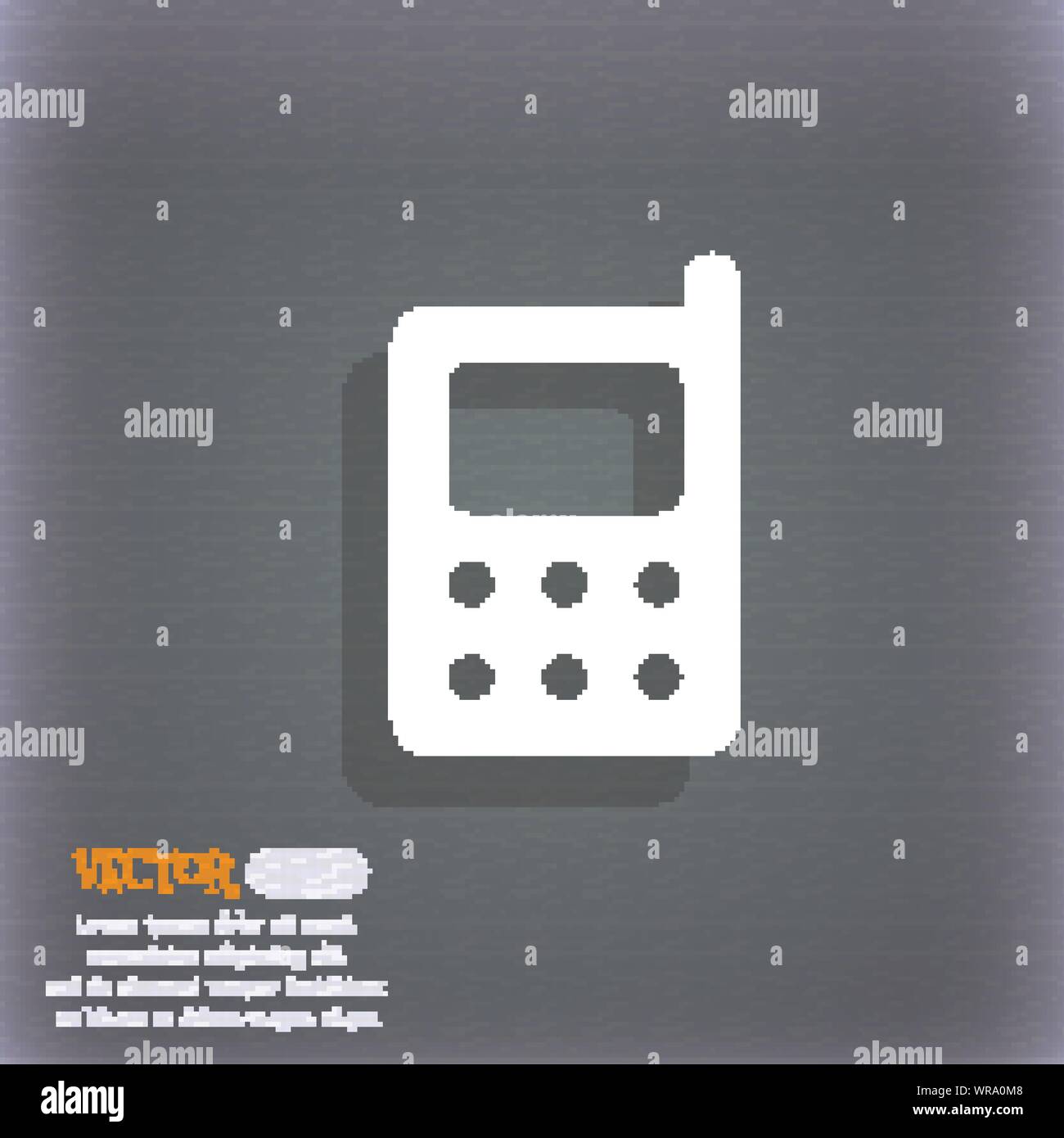 L'icône de téléphone mobile symbole sur le fond bleu-vert de l'ombre et de l'espace pour votre texte. Vector Illustration de Vecteur