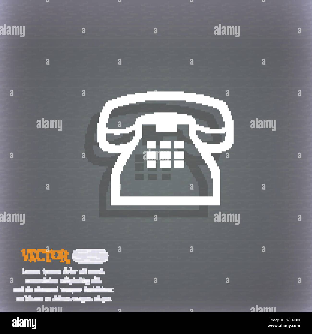 Icône de combiné téléphonique rétro symbole sur le fond bleu-vert de l'ombre et de l'espace pour votre texte. Vector Illustration de Vecteur
