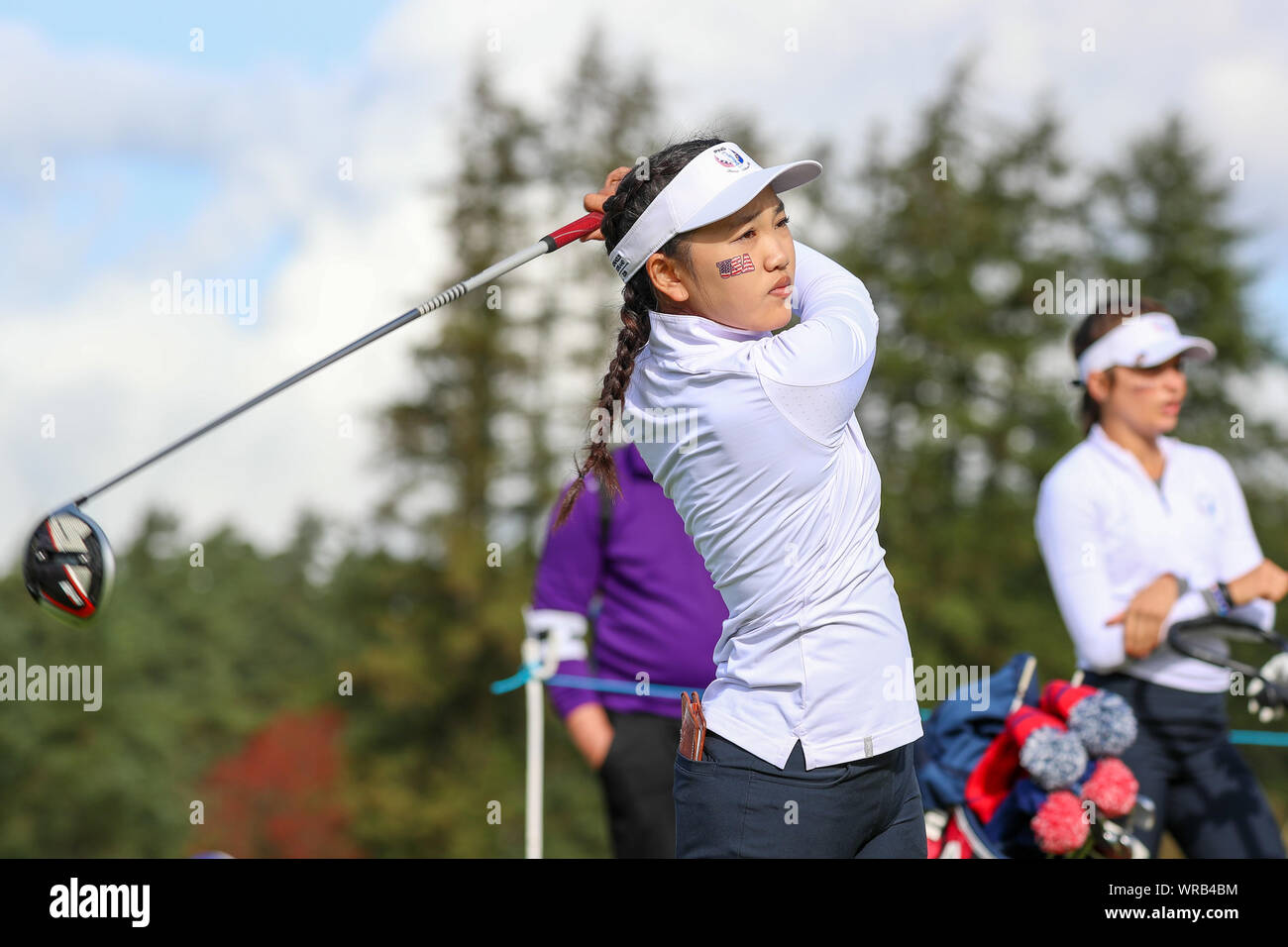 Gleneagles, UK. 10 septembre 2019. Dans la journée du mardi a joué sur les rois Cours à Gleneagles, Perthshire, UK, HANNAH DARLING de Midlothian Ecosse associé ANNABELL FULLER, d'Angleterre, étudie maintenant à Roehampton, USA a joué contre SADIE, Engelmann de Austin, Texas, USA et LUCY LI, de Stanford, Californie, USA avec Darling/ Fuller remportant 4 et 3. Image de Lucy Li. Credit : Findlay/Alamy News Banque D'Images