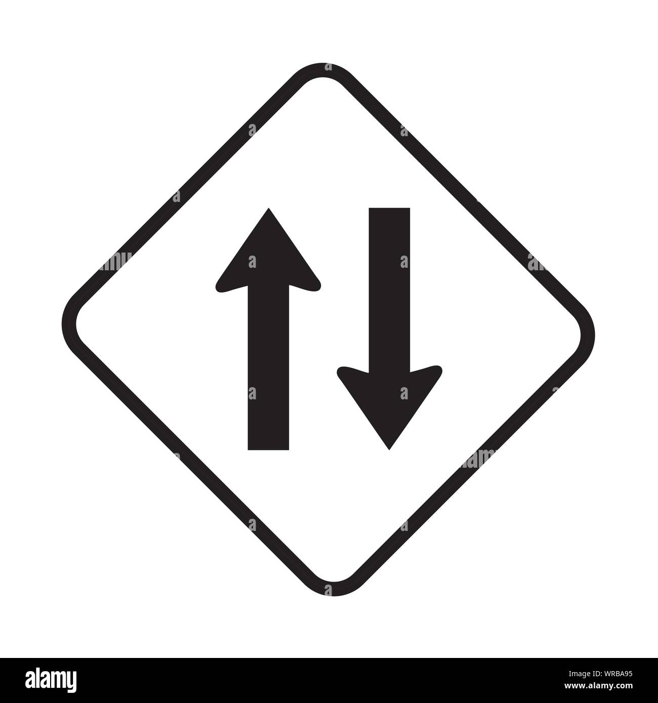 Deux way sign vector Illustration de Vecteur