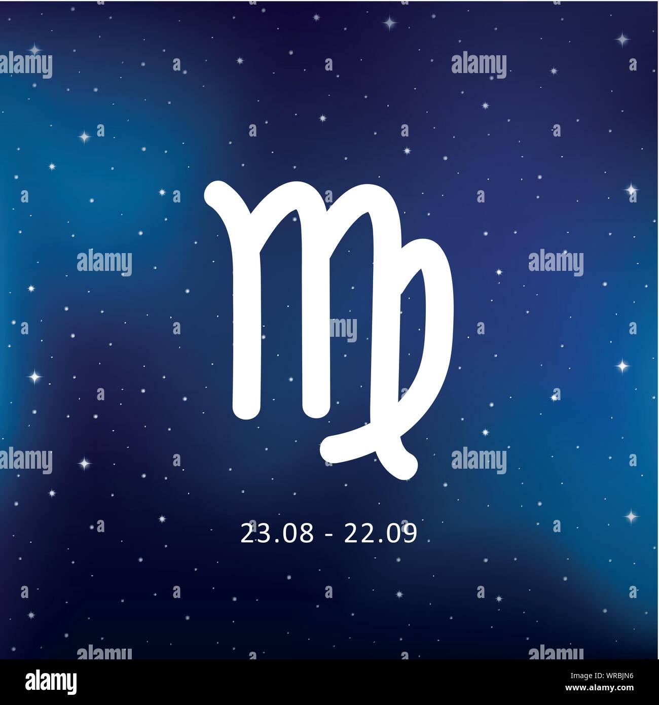 Blue signe astrologique Vierge horoscope dans starry sky vector illustration EPS10 Illustration de Vecteur