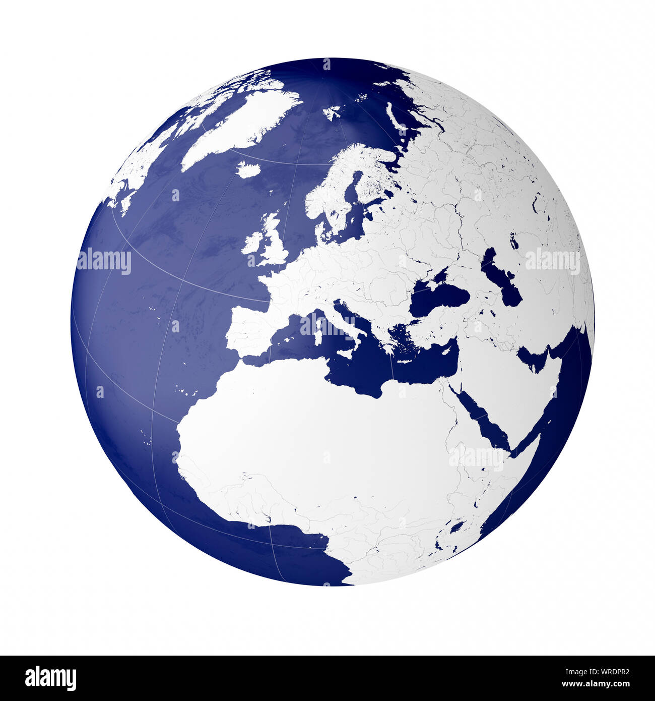 Globe montrant le continent de l'Europe sur la planète Terre Banque D'Images