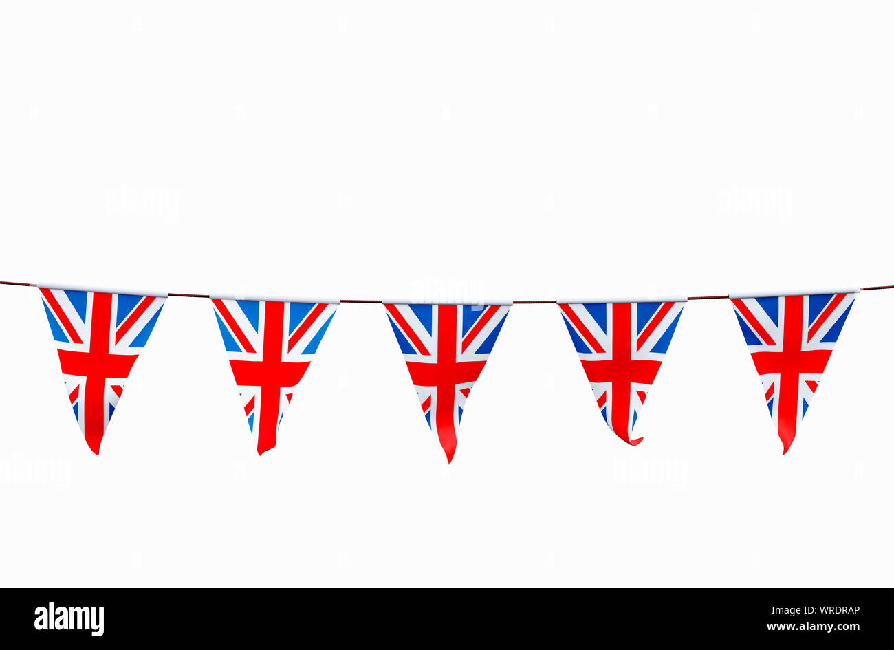 Union Jack noir sur fond blanc Banque D'Images