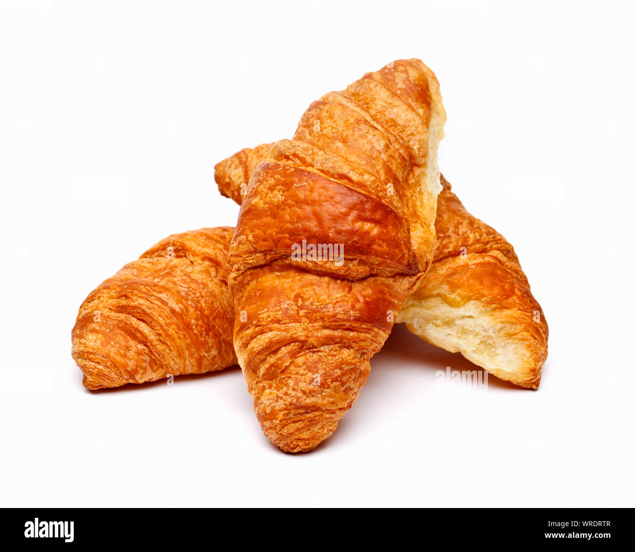 Les croissants sur un fond blanc Banque D'Images
