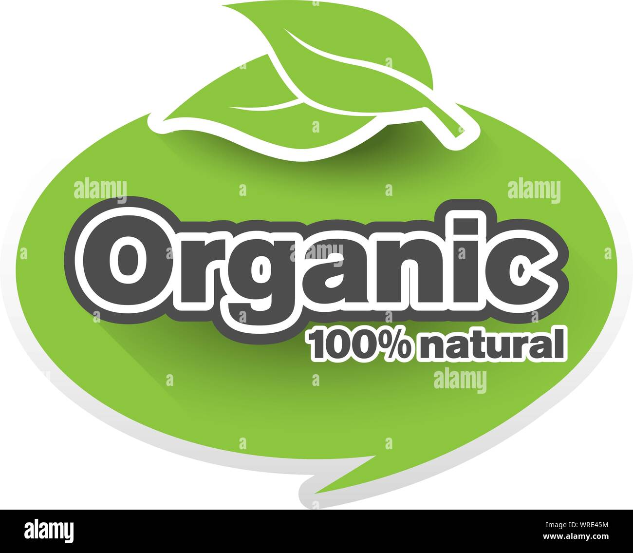 Vert rond autocollant aliments biologiques ou logo vector illustration Illustration de Vecteur