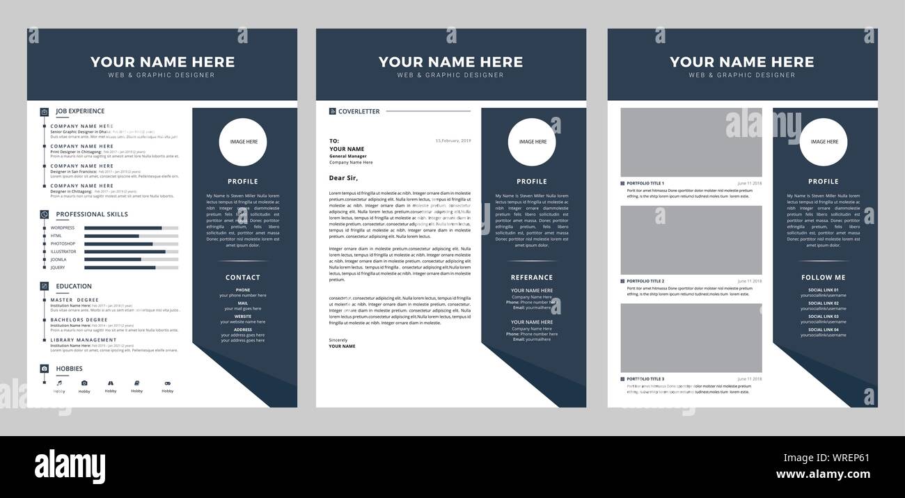 Resume cv curriculum vitae template Banque de photographies et d’images