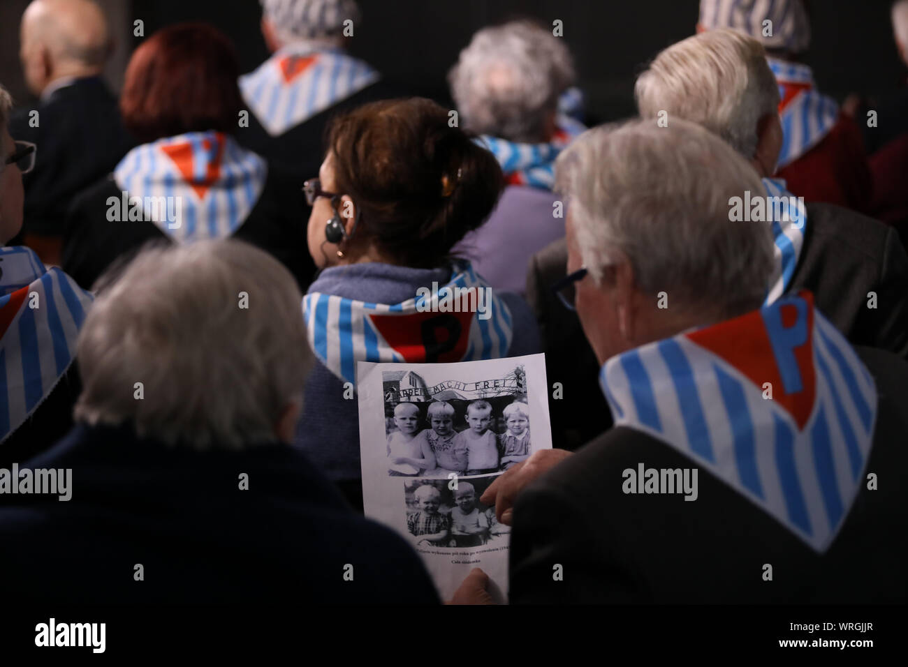 Auschwitz-Birkenau, Pologne : Journée nationale de commémoration des Victimes des camps allemands de concentration et d'extermination nazis, ancien prisonnier d'Auschwitz Banque D'Images