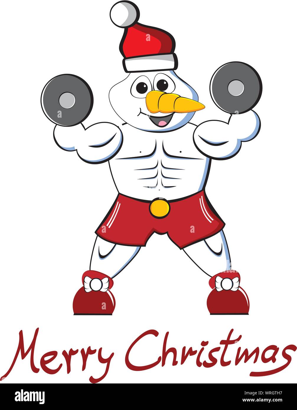 Joyeux Noël Bonhomme de muscle Illustration de Vecteur
