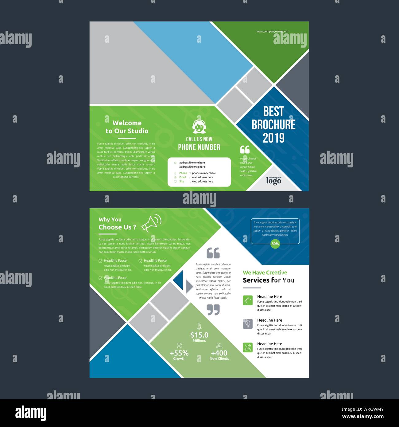 Brochure modèle pour tout type d'utilisation professionnelle Illustration de Vecteur