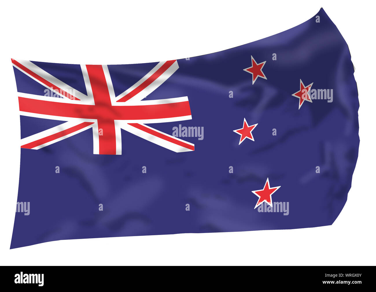 Drapeau de la Nouvelle-Zélande au vent. Banque D'Images