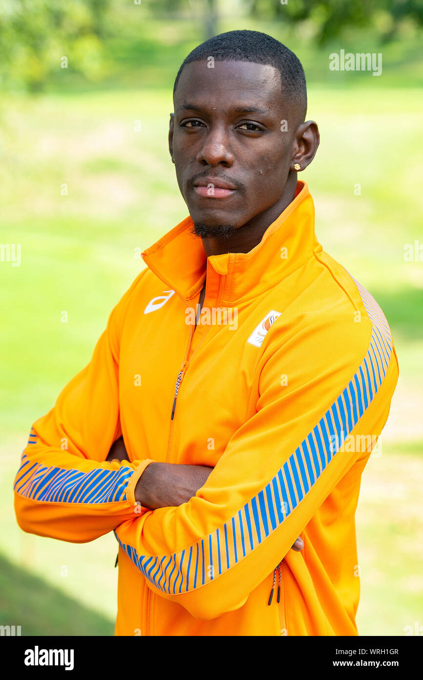 Arnhem, Pays-Bas. 10 Sep, 2019. ARNHEM, 10-09-2019 Présentation de l'équipe d'athlétisme, Championnat du monde à Doha, l'exécution de Taymir athlète Burnett : Crédit Photos Pro/Alamy Live News Banque D'Images